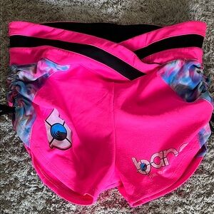 Born Hot Pink and Black Athletic Shorts